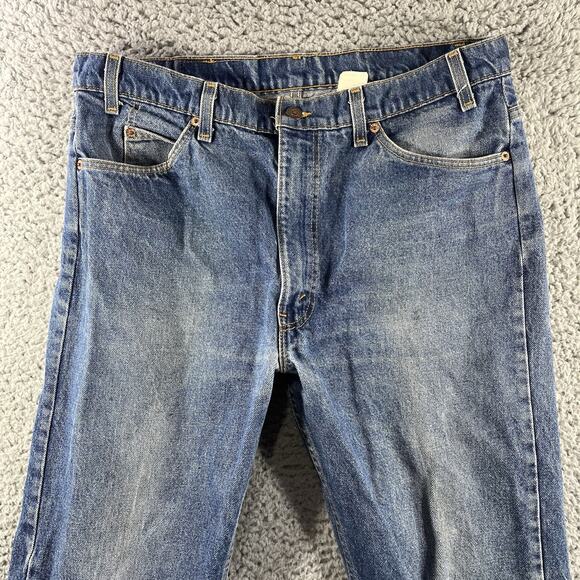 VINTAGE LEVIS 505 ORANGE TAB JEANS MENS 38x32 ACTUAL 36x32 USA MADE 90s STRAIGHT - Picture 11 of 16